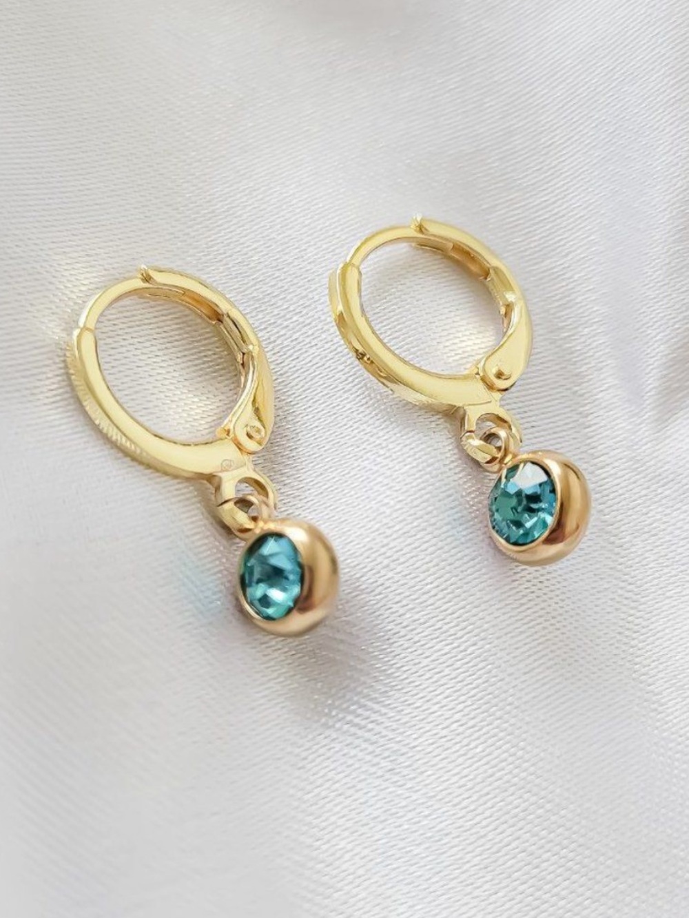 5 for $25 Tiny Crystal Charm Earrings Gold Huggie Hoops Rhinestone Diamond …